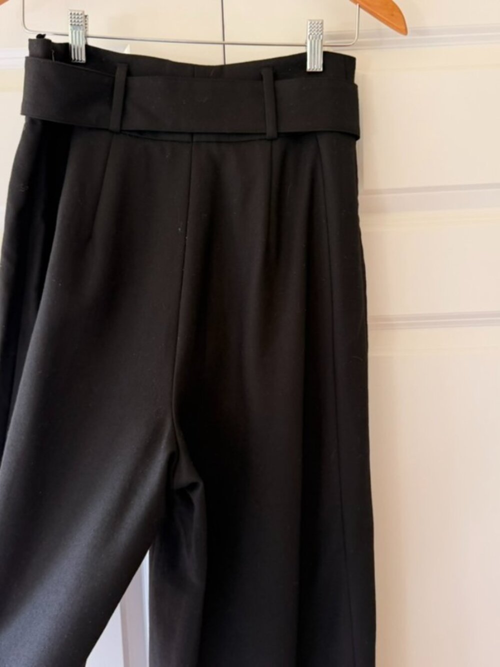 Akris Punto Black Wide Leg Belted Trousers Size 8 - Picture 5 of 13